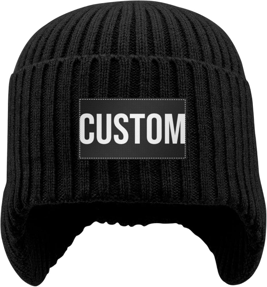 Amazon.com: Bulk Custom Beanie with Earflap Custom Knit Hat